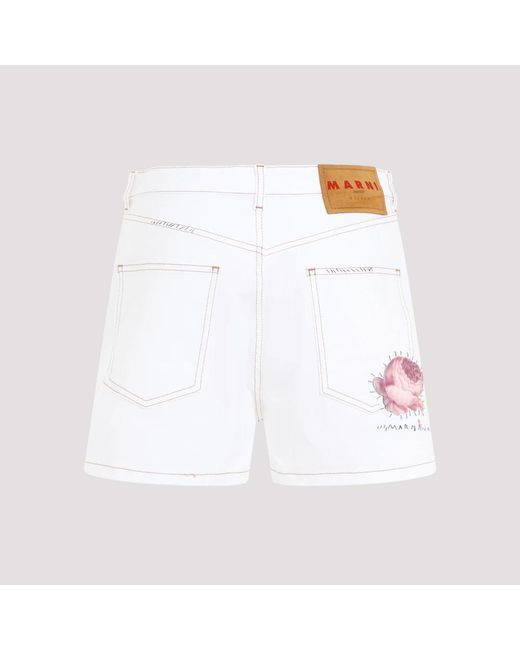 Marni White Denim Shorts