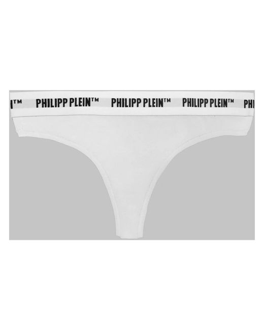 Philipp Plein White Baumwoll tanga bi-pack unterwäsche