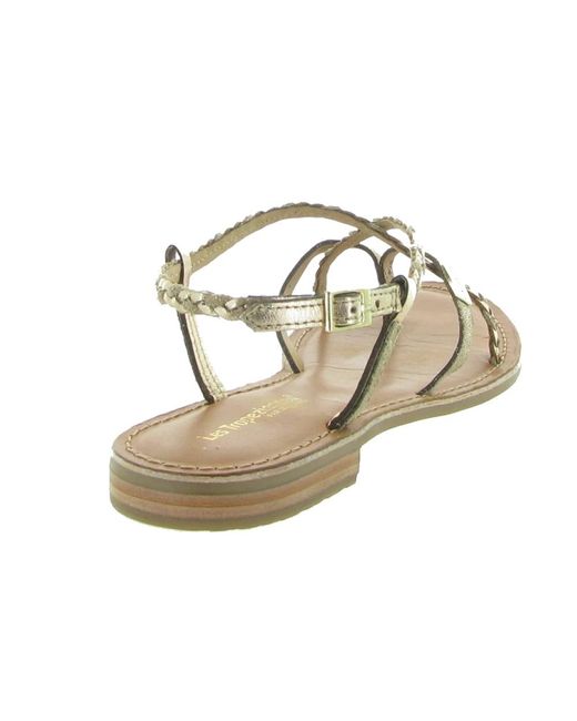 Shoes > sandals > flat sandals Les Tropeziennes en coloris Metallic