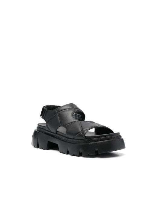 Karl Lagerfeld Black Logo-debossed Quilted Open-toe Sandals