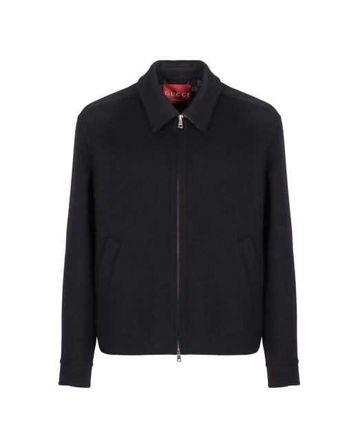 Gucci Jassen ,Zwart ,Wol Wool Double Zip Jacket in het Black voor heren