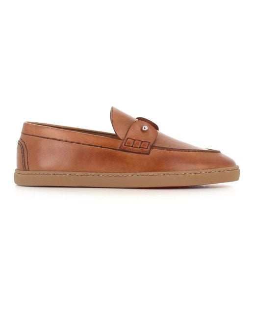 Loafers Christian Louboutin pour homme en coloris Brown
