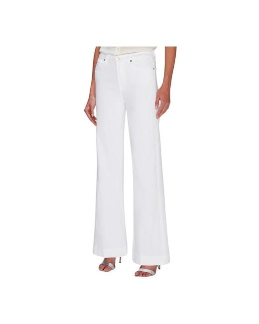 7 For All Mankind White Wide Jeans