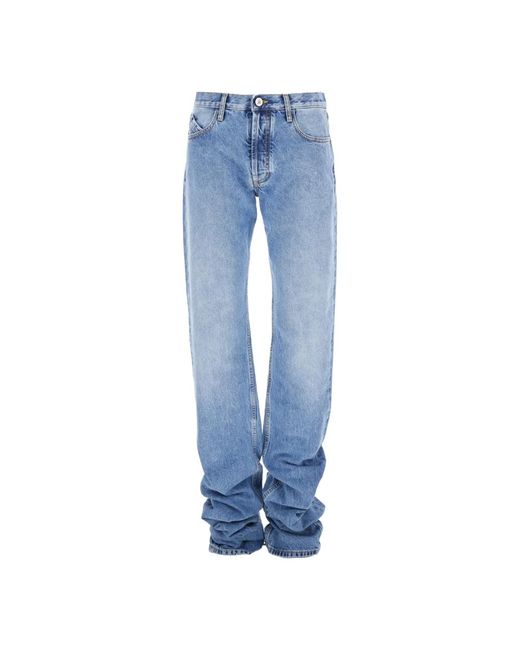The Attico Blauwe Denim Jeans Met Logo-Borduursel in het Blue