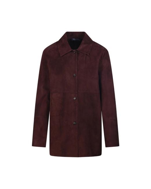 Max Mara Purple Leather Jackets