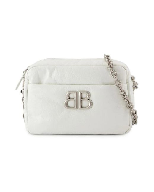 Balenciaga White Monaco Xs Monochrome Camera Bag