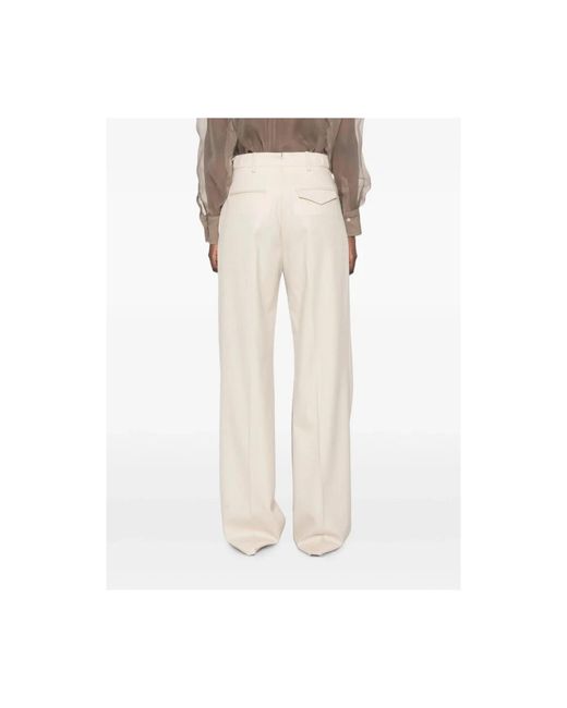 Berwich Broeken ,Wol Simona 1P Plissé Broek in het White