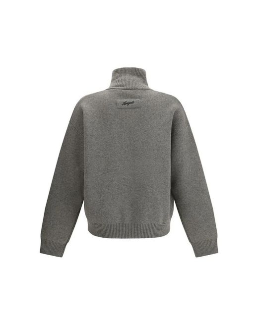 Axel Arigato Truien & Vesten ,Grijs ,Wol Grijze Zip-Up Cardigan Met Hoge Kraag in het Gray voor heren