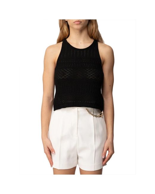 Akep Black Openwork Strickoberteil