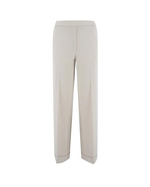 Le Tricot Perugia Gray Straight Trousers