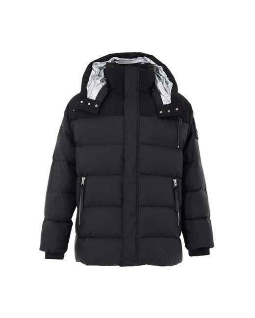 Moose Knuckles Blue Black Nylon Jackets And Coat for men