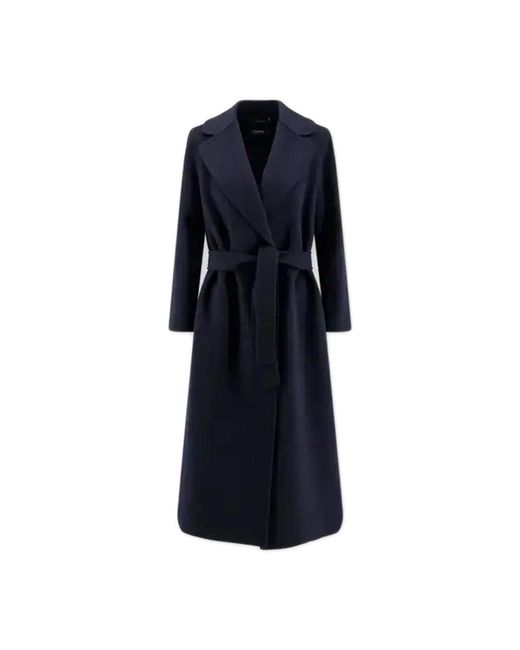 Max Mara Blue Belted Coats
