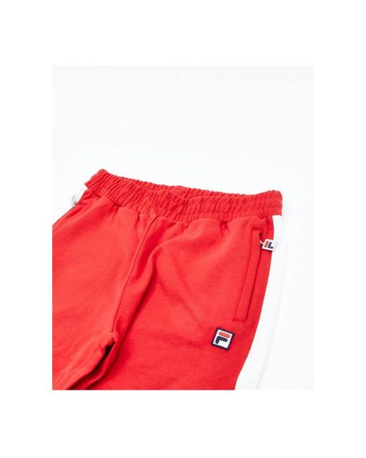 Fila Logo-detail baumwollmischung sweatpants in Red für Herren