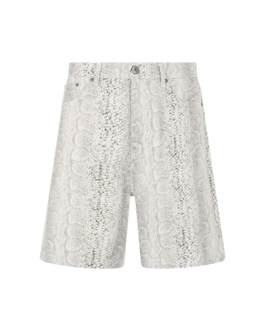 Roberto Cavalli Gray Denim Shorts for men