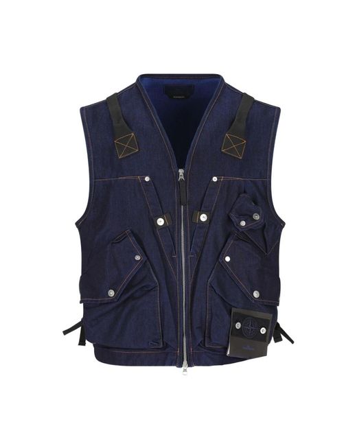 Stone Island Vests in het Blue voor heren
