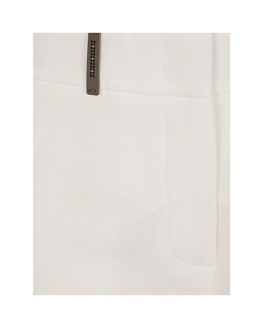 Peserico White Straight Trousers