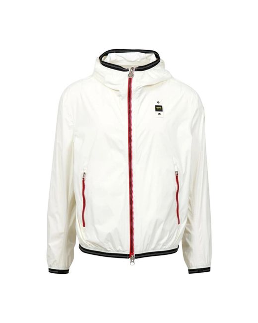 Blauer Jassen ,Wit ,Witte Technische Stof Hoodie Jas in het White voor heren