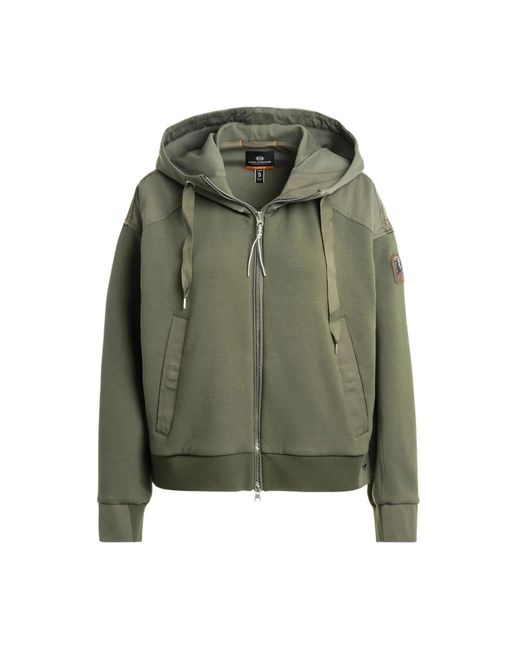 Parajumpers Green Hybrid kapuzenpullover patchwork fleece
