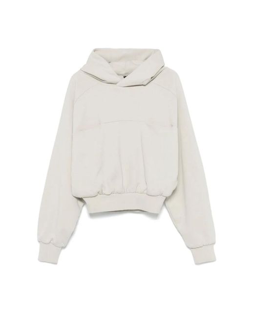 Entire studios Hoodies & Sweatvesten ,Grijs ,Stijlvolle Top Met Dubbele Capuchon in het White