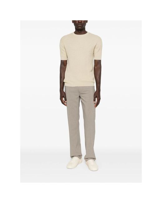 Emporio Armani Gray Straight Trousers for men