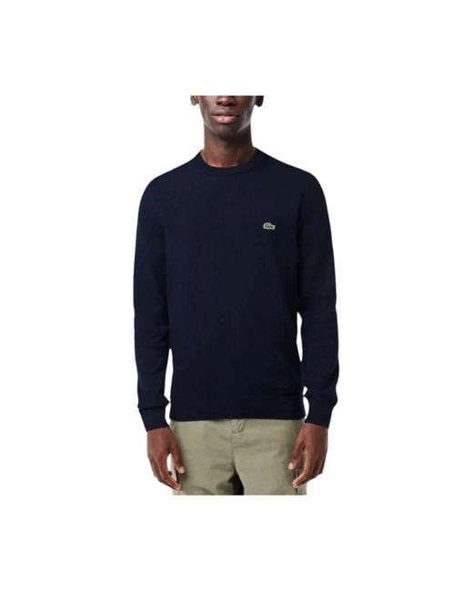 Round-Neck Knitwear di Lacoste in Blue da Uomo