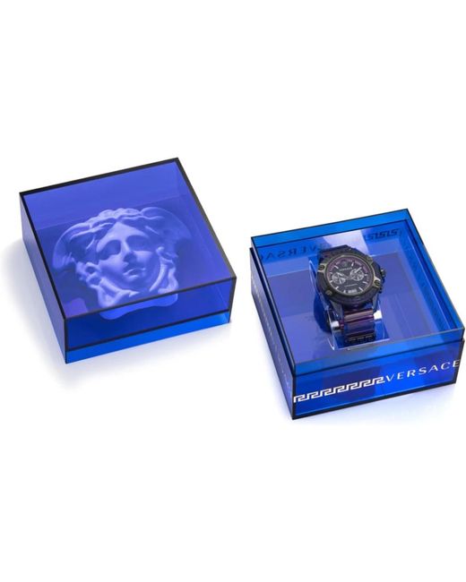 Versace Purple Armbanduhr sport watch icon active chrono 44mm - vez7 blue/violet transparent vez701423