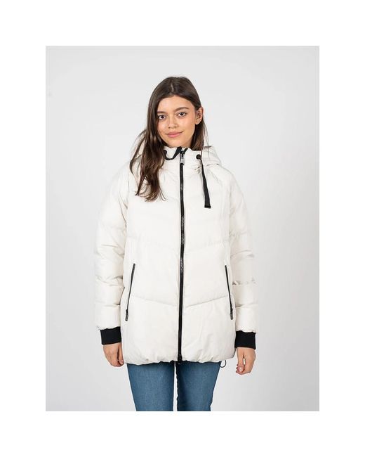Geox Jassen ,Wit ,Polyester Klassieke Hoara Jas Met Capuchon in het White