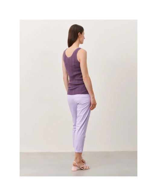 Jane Lushka Purple Chino style cropped pants | lila