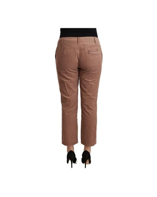 CoSTUME NATIONAL Brown E Baumwoll-Tapered-Cropped-Hose