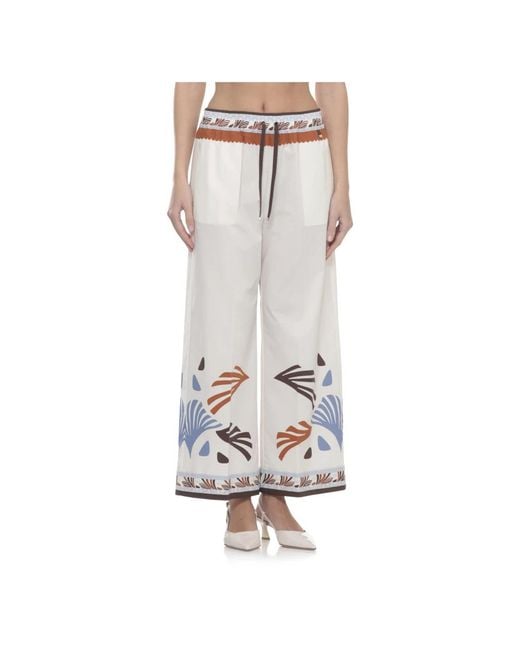 Herno White Wide Trousers