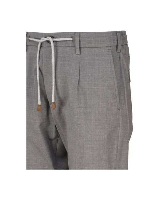 Eleventy Gray Slim-Fit Trousers for men