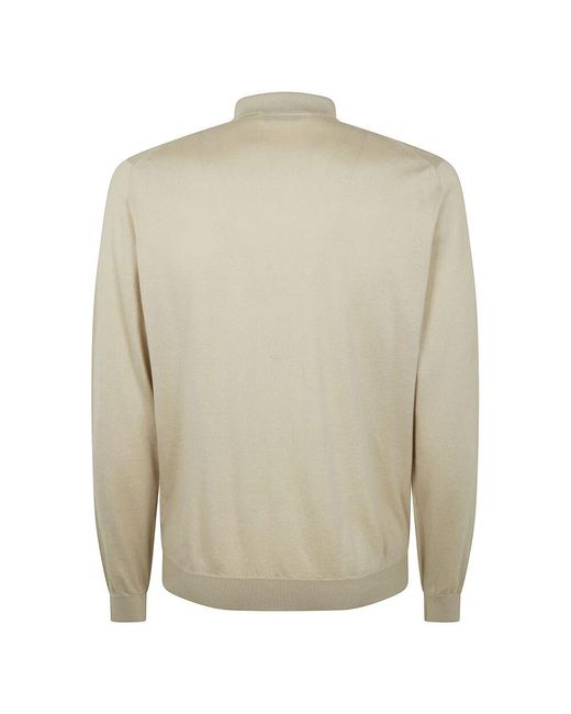 FILIPPO DE LAURENTIIS Poloshirt Mit Langen Ärmeln in Natural für Herren
