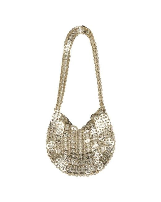 Rabanne Metallic Moon 1969 Hellgoldene Schultertasche