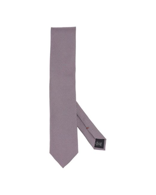 Zegna Accessoires ,Veelkleurig ,Roze Zijden Stropdas Elegant Logo Patroon in het Purple voor heren