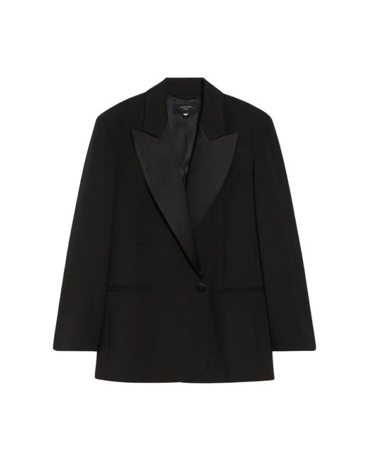 Weekend by Maxmara Black Oversized wollmischung blazer