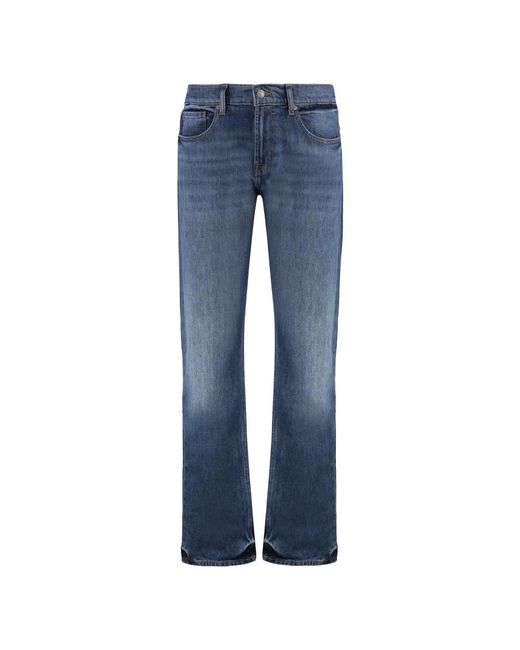 7 For All Mankind Blue Straight Jeans for men