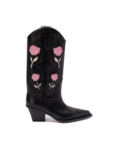 Paris Texas Black Cowboy Boots