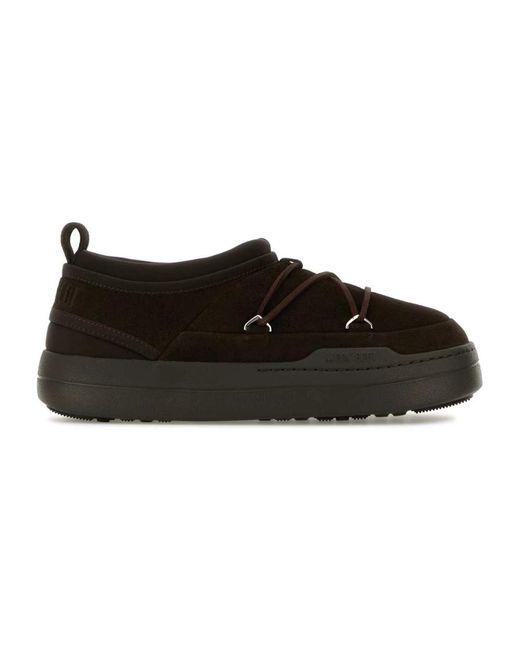 Moon Boot Schoenen ,Bruin ,Suède Bruine Suède Slip-Ons Park Icon in het Black voor heren