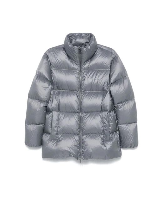 Peserico Jassen ,Grijs ,Nylon Slate Gewatteerde Donsjas in het Gray