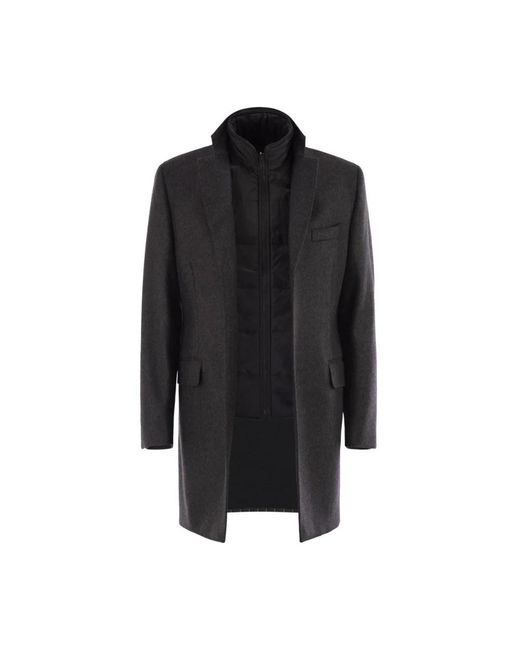 Fay Jassen ,Zwart ,Wol Double Coat in het Black voor heren