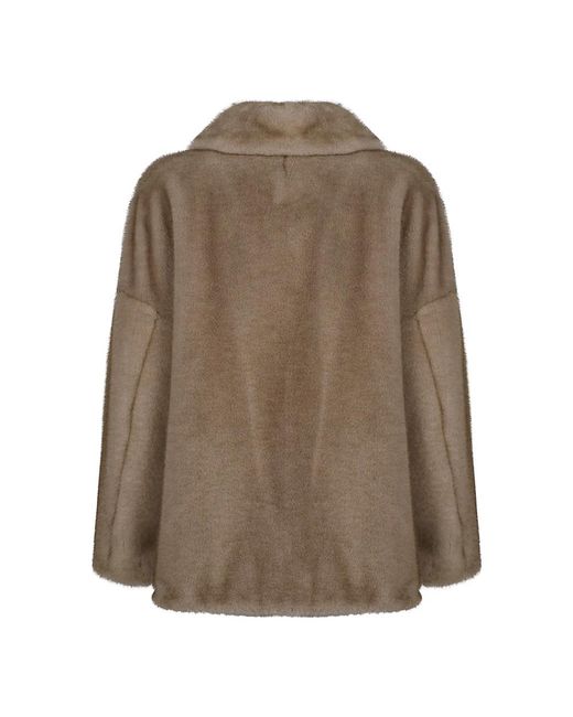 Herno Brown Faux Fur & Shearling Jackets