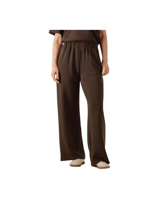 SELECTED Broeken ,Bruin ,Wol Bruine Relaxte Broek Voor Vrouwen in het Brown