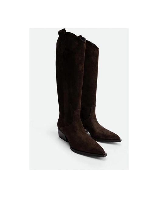 Poeve Black Cowboy & Biker Boots