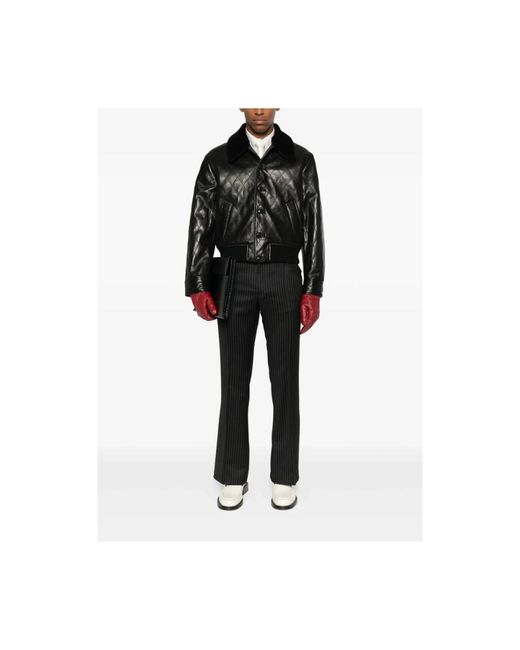 Ernest W. Baker Schwarze Streifen Straight Leg Hose in Black für Herren