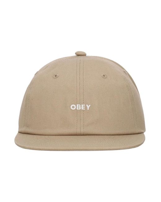 Obey Mutige Twill Flat Brim Cap in Natural für Herren