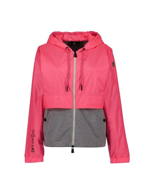 Moncler Pink Bicolor kapuzen-zip-up-jacke