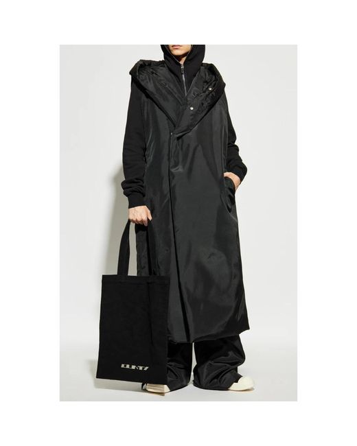 Rick Owens Jassen ,Zwart ,Katoen Hooded Liner in het Black voor heren