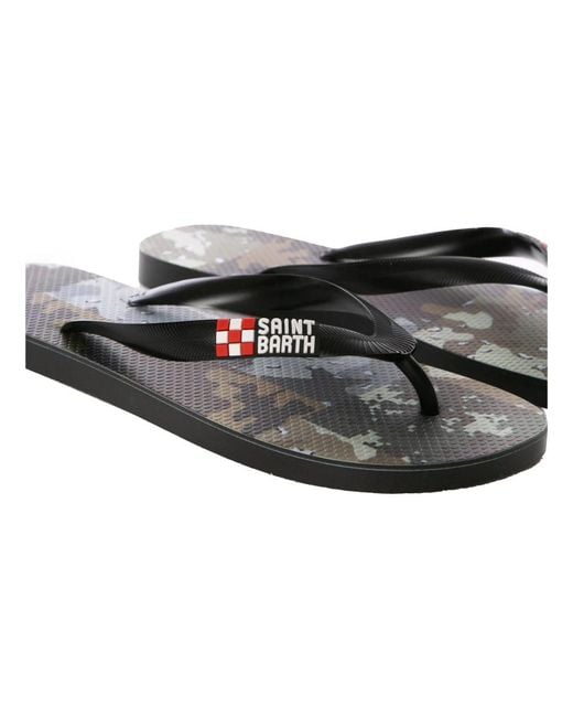 Mc2 Saint Barth Black Flip Flops for men