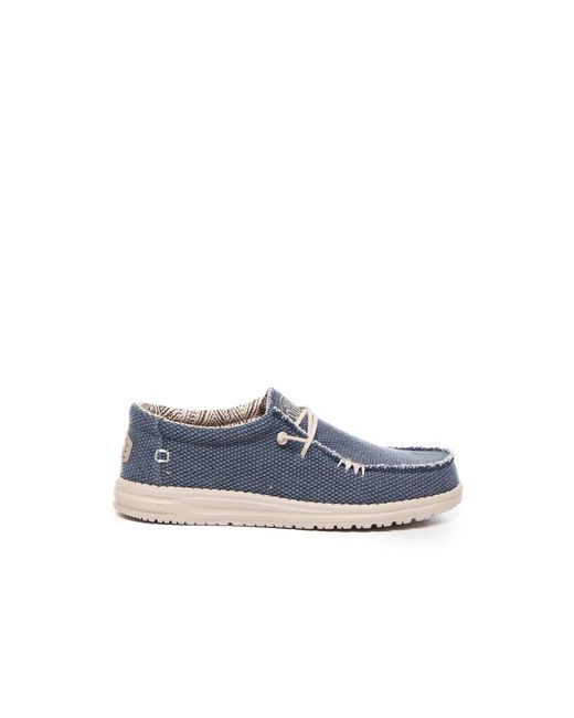 HeyDude Blue Laced Shoes for men