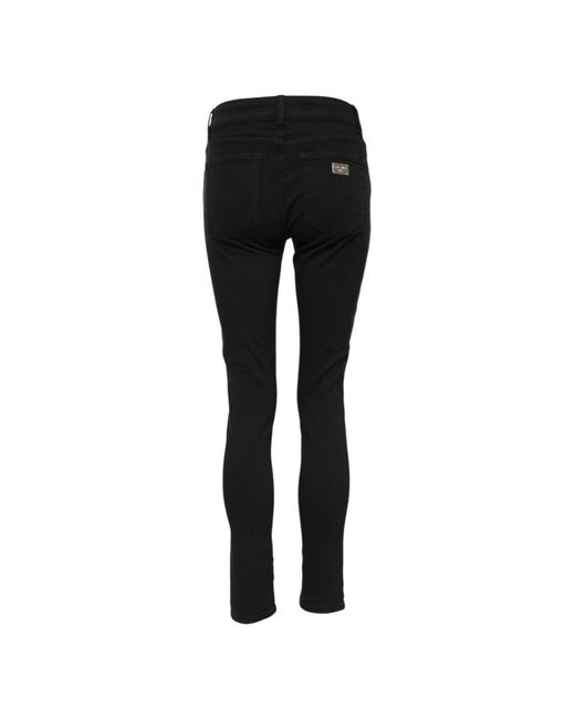 Dolce & Gabbana Zwarte Logo Skinny Denim Jeans in het Black
